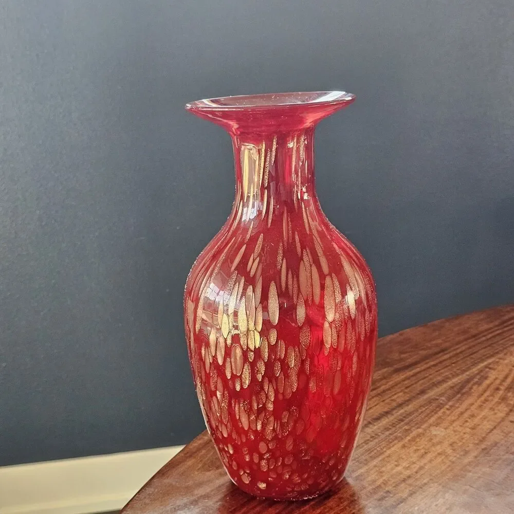 Vintage Murano Style Hand Blown Glass Vase 15